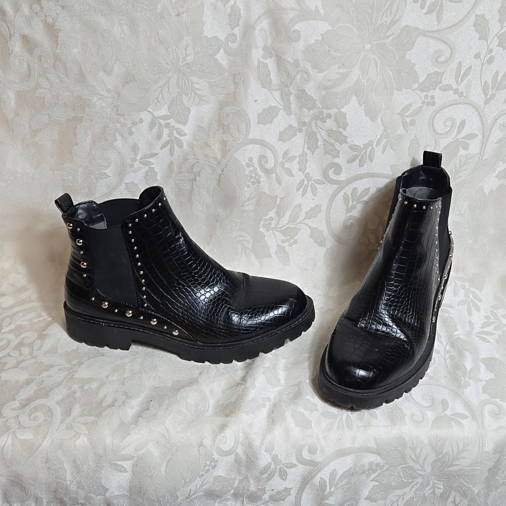 Charles by Charles David Faux Leather Reptile Studded Boots - Picture 2 of 8